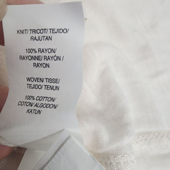 Lucky Brand Cream‎ Checkered Raised Textured Pattern Women's Size M - NWT - Picture 5 of 6